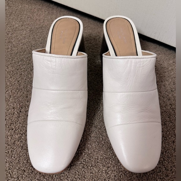 Rag & Bone Millie White Leather Heel Mule - size 38 / 8 - Picture 4 of 11